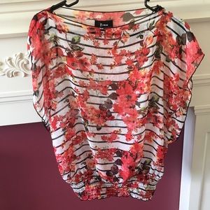 Floral print sheer top